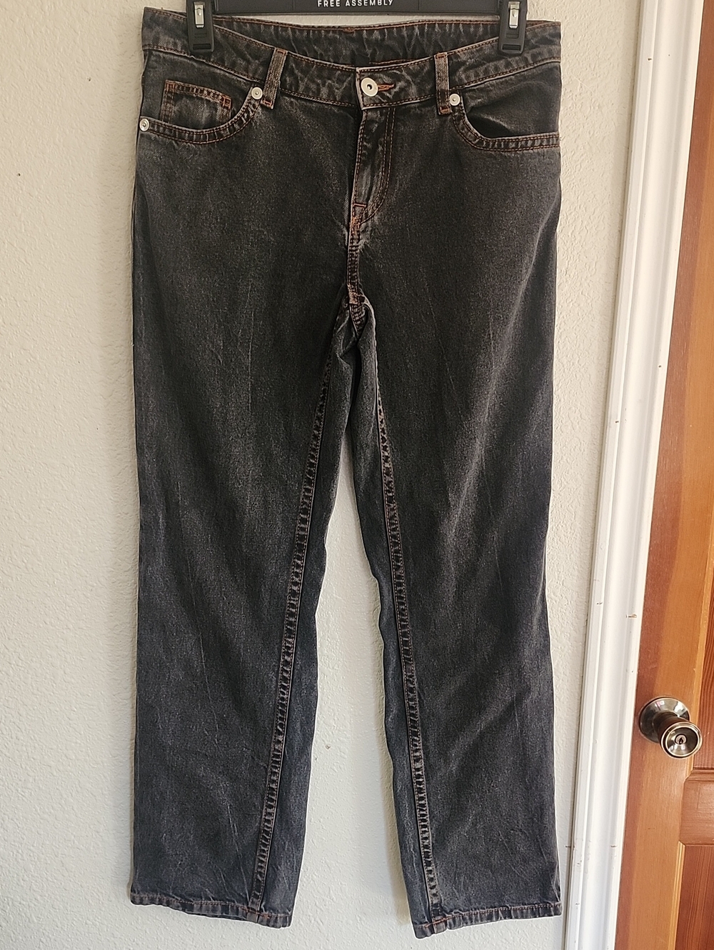 Divided Black Washed Straight-Leg Jeans